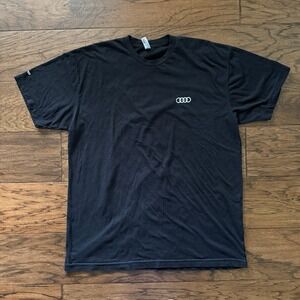 American Apparel 50/50 Made in USA Audi Quattro Graphic Tee Black XL Y2K